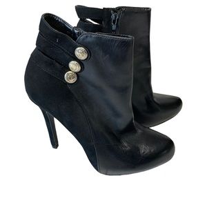 Guess Black Leather Size 7 Women s Boot Heels WGranee.
